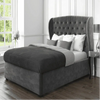 Boombox Luxury Upholstered Bed in Suede King Pro