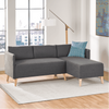 Augusto Mid-century Modern Fabric Chaise Sectional Grey