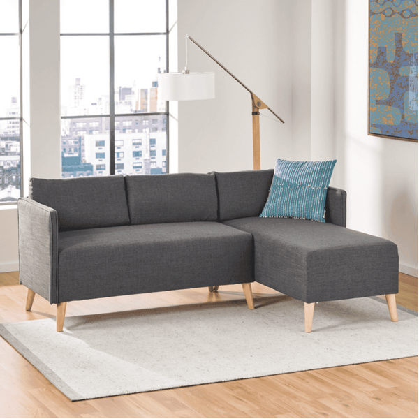 Augustus Mid-century Modern Fabric Chaise Sectional - Luxe Maple