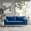 Craftmen Modern Sofa Set in Suede Fabric Blue