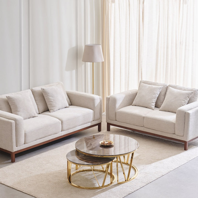 Dubai Pro Luxury Mid-Century Sofa In Cotton 3+2+2 Seater
