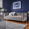 Silver Orchid Jewel-tuft Grey Suede Seating with Nailhead - Luxe Maple