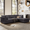 Ronald Sectional Sofa Set in Charcoal Color - Luxe Maple