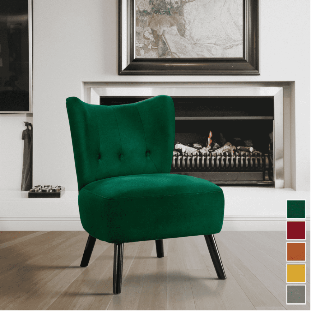 Lappy Suede Accent Chair Green