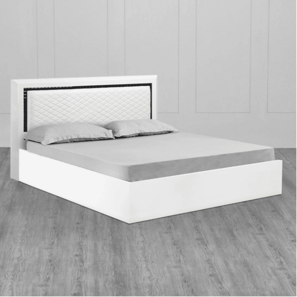 Helen PU Polish Bed in White Color - Luxe Maple