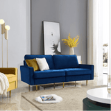 Block Down Straight Line Sofa Set Blue