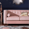 Brew Pink Suede Sofa or Loveseat with Pillows - Luxe Maple