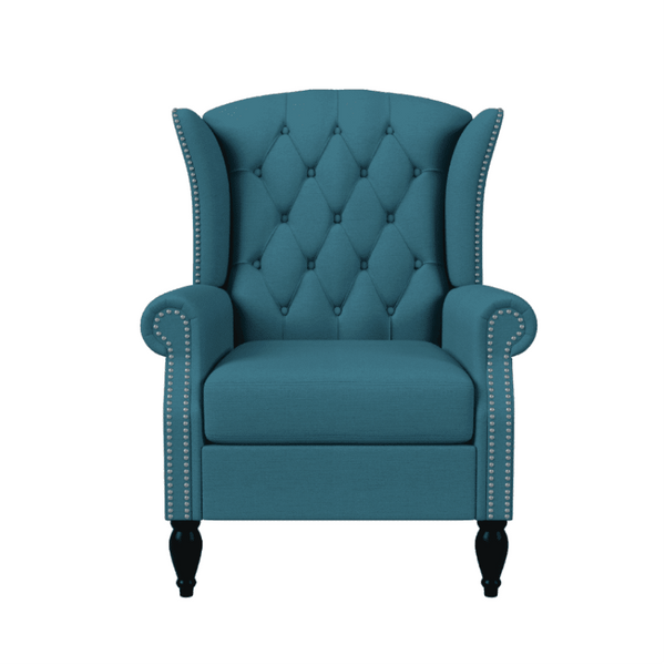Copper Grove Crawley Diamond Button-Tufted Wingback Chair - Luxe Maple
