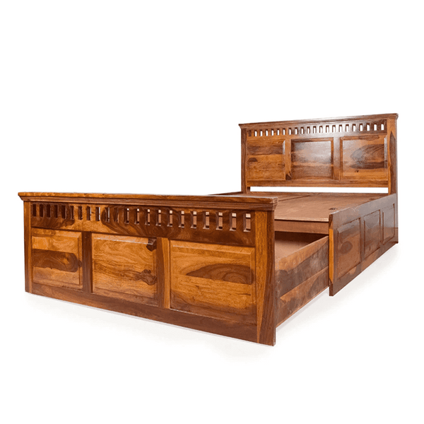 Camden King Size Bed In Sheesham Wood - Luxe Maple