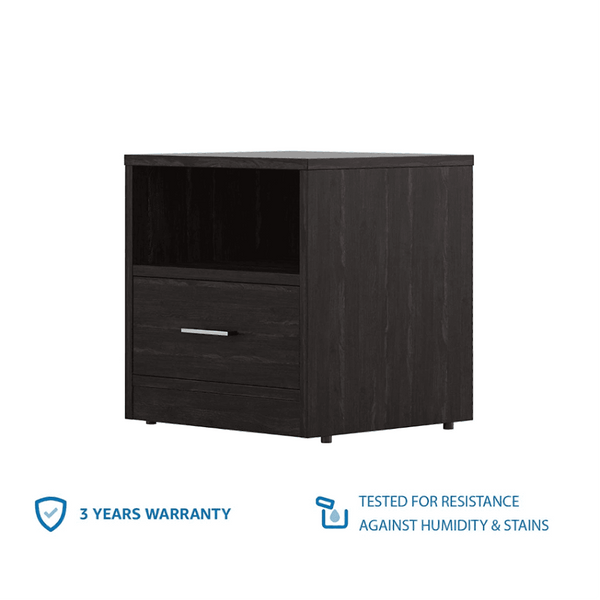 Rocco Engineered Wood Wenge Finish Bedside Table.