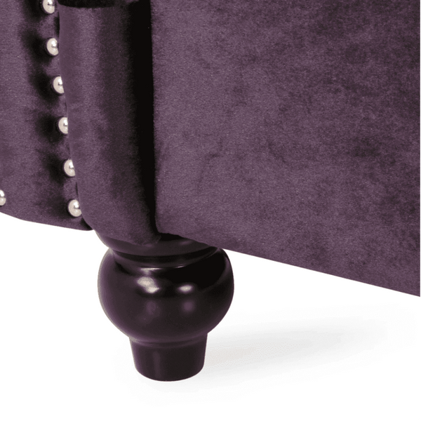 Amberside Suede Tufted Chesterfield Sectional Sofa - Luxe Maple