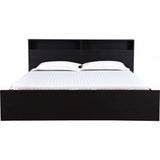Denver Wooden Bed with Storage in Brown Glossy Finish