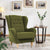 Stuffed Wing Chair in Green Color - Luxe Maple
