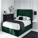 Uniline Pro Luxury Upholstered Bed in Suede Green