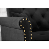Tufted back Suede Chesterfield Sectional Sofa