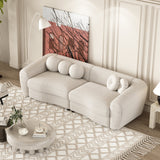Teddy Premium Sofa Set in Brooklyn Cloth White