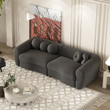 Teddy Premium Sofa Set in Brooklyn Cloth Black