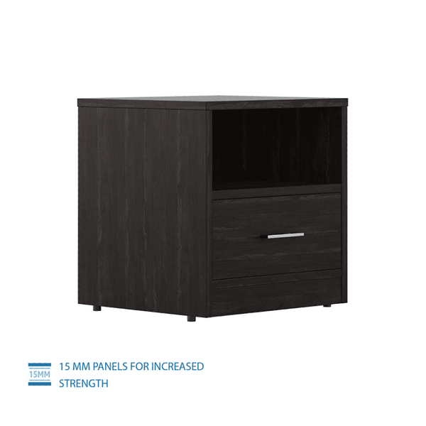 Rocco Engineered Wood Wenge Finish Bedside Table.