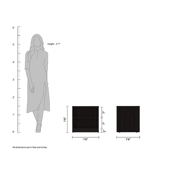 Solimo Engineered Wood Wenge Finish Bedside Table.