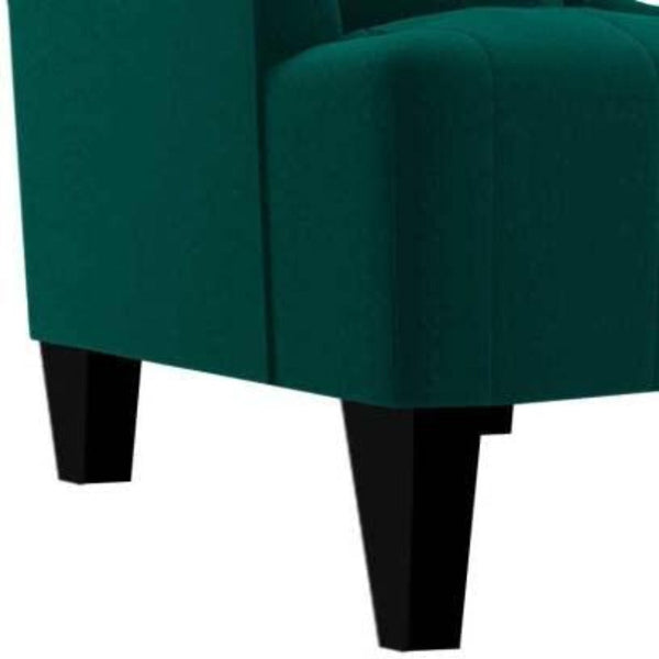Cayo Chesterfield Wing Chair in Green Color - Luxe Maple