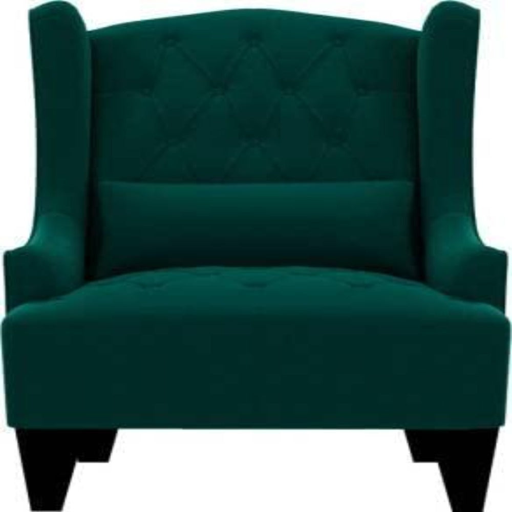 Cayo Chesterfield Wing Chair in Green Color