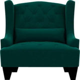 Cayo Chesterfield Wing Chair in Green Color