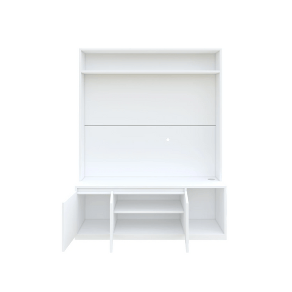 Union TV Unit- Frosty White - Luxe Maple