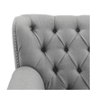 Dorothie Grey Fabric Button Tufted Sofa with Nailhead Trim - Luxe Maple