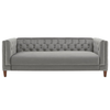 Silver Orchid Jewel-tuft Grey Suede Seating with Nailhead - Luxe Maple
