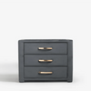 Frankie Upholstered 3 Drawer Bedside.