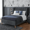 Knox Luxury Upholstered Bed Without Storage in Suede.
