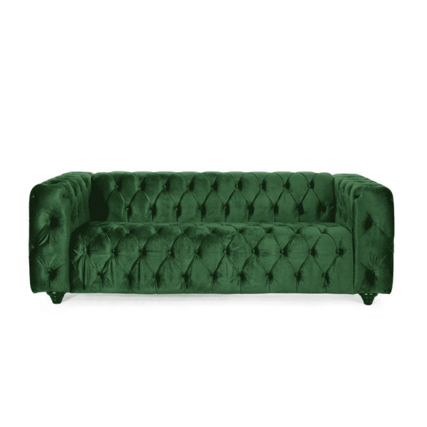Sagawood Faux Leather or Velvet Tufted Sofa Set - Luxe Maple
