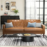 Hickup Luxury Sofa Set in Leatherette Tan