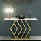 Pasco Golden Console Table - Stainless Steel - Luxe Maple