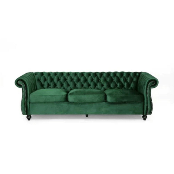 Romeo Chesterfield Sofa Set - Luxe Maple