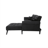 Tufted back Suede Chesterfield Sectional Sofa