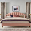 Knox Vertical Luxury Upholstered Bed Without Storage in Suede.