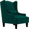 Cayo Chesterfield Wing Chair in Green Color - Luxe Maple