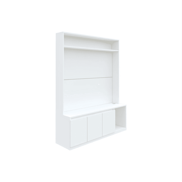 Union TV Unit- Frosty White - Luxe Maple