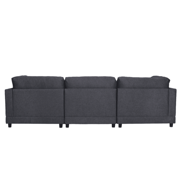 Ronald Sectional Sofa Set in Charcoal Color - Luxe Maple