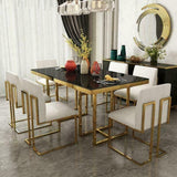 London Luxury Dining Table in Suede 6 Seater