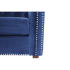 Rosy Sofa Set in Blue Suede Fabric - Luxe Maple
