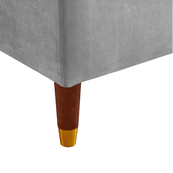 Glossy Sectional Suede Sofa Set With Ottoman - Luxe Maple