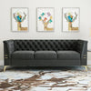 Loft Luxury Chesterfield Sofa Set in Suede Charcoal