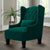 Cayo Chesterfield Wing Chair in Green Color - Luxe Maple