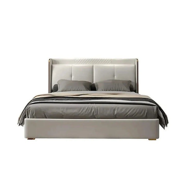 Tony Luxury Upholstered Bed in Leatherette.