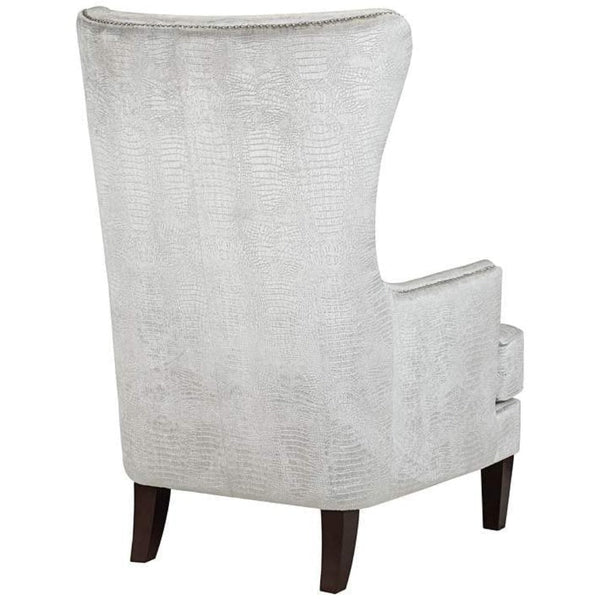 Volvo High Back Wing Chair In Silver Color - Luxe Maple