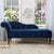 Elle Chesterfield Suede Lounger in Blue Color - Luxe Maple