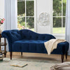 Elle Chesterfield Suede Lounger in Blue Color - Luxe Maple