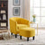 Woodster Langley Single Seater Accent Chair with Footstool Ottoman in Yellow - Luxe Maple